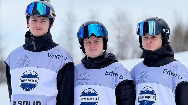 Fv.v. Viggo Jakobsson, Edvin Degerstedt och Edvin Ödlund. Foto: Young Skiers/privat. 